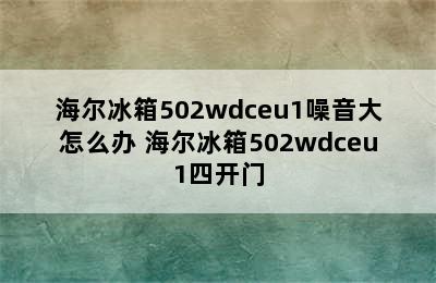 海尔冰箱502wdceu1噪音大怎么办 海尔冰箱502wdceu1四开门